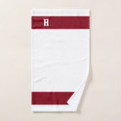 Monogramme H sur fond cramoisi et blanc (Serviette à main)