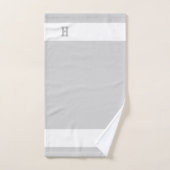Monogramme H sur gris clair et blanc (Serviette à main)