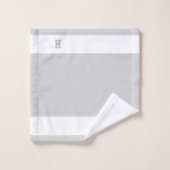 Monogramme H sur gris clair et blanc (Gant de toilette)
