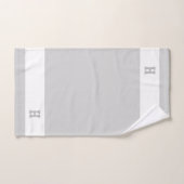 Monogramme H sur gris clair et blanc (Serviette à main)