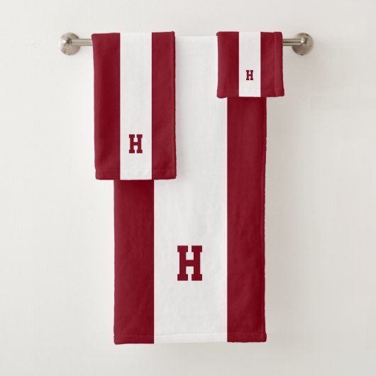 Monogramme H sur rayures carmin et blanc (En situation)