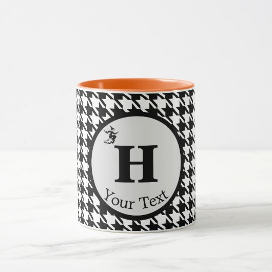 Monogramme Halloween Houndstooth 11oz Combo Mug (Centre)