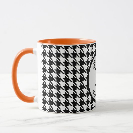 Monogramme Halloween Houndstooth 11oz Combo Mug (Gauche)