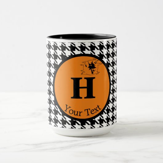 Monogramme, Halloween Houndstooth Combo Mug 15oz (Centre)