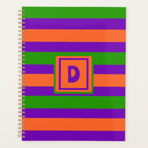 Monogramme Halloween violet orange et vert
