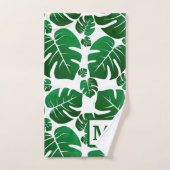 Monogramme Hawaii Monstera Plante Palm Feuilles (Serviette à main)