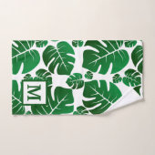 Monogramme Hawaii Monstera Plante Palm Feuilles (Serviette à main)