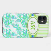 Monogramme Hibiscus Flower iPhone 5 Coque (Dos (Horizontal))