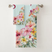 Monogramme Hibiscus rose Fleurs tropicales florale (En situation)