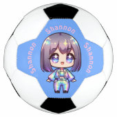 Monogramme holographique de Cute Chibi en bleu | (Devant)
