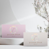 Monogramme holographique moderne Carte de visite b