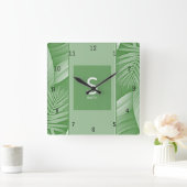 Monogramme Horloge murale Tropical Vert (Maison)