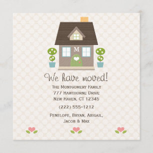 Monogramme House Nouveau Faire-part d'adresse