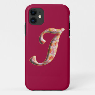 Monogramme I en Motif Rose Iphone 5 Coque