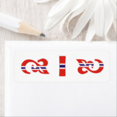 Monogramme I Étiquette norvégien (En situation)