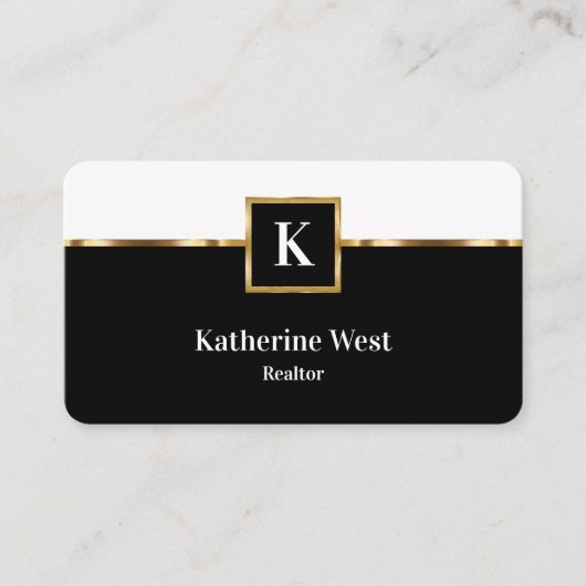 Monogramme immobilier classique Cartes de visite (Devant)