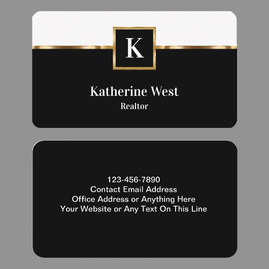 Monogramme immobilier classique Cartes de visite