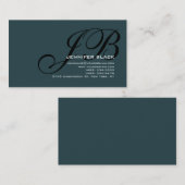 Monogramme Indigo Carte de visite couleur noire (Devant / Derrière)