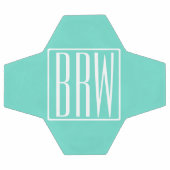 Monogramme Initial 3 Moderne Gras | Blanc Sur Aqua (Plat)