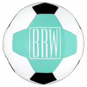 Monogramme Initial 3 Moderne Gras | Blanc Sur Aqua (Devant)