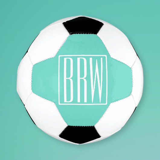 Monogramme Initial 3 Moderne Gras | Blanc Sur Aqua