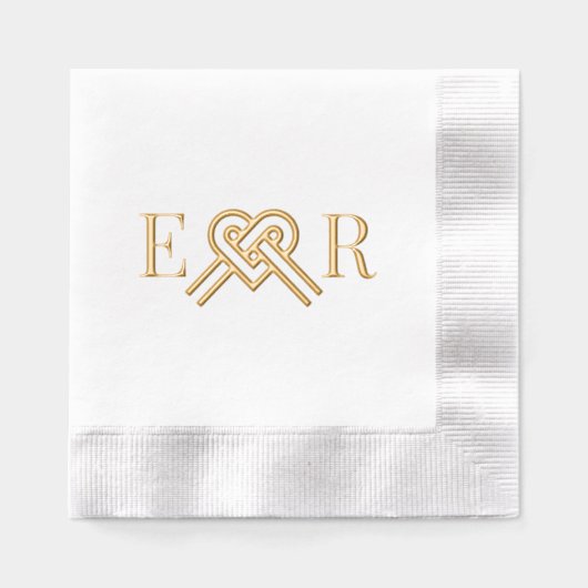 Monogramme initial à 2 coeurs en forme d'amour ent (Recto)