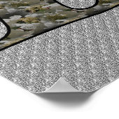 Monogramme Initial B Hydrangea Poster Floral (Coin)