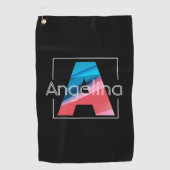 Monogramme initial blanc noir lettre Une serviette (Devant)