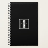Monogramme initial | Blanc sur noir