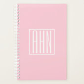 Monogramme initial | Blanc sur rose clair (Devant)