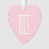 Monogramme initial | Blanc sur rose clair (devant)