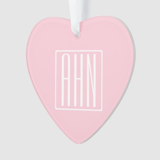 Monogramme initial | Blanc sur rose clair (devant)