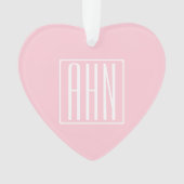 Monogramme initial | Blanc sur rose clair (devant)