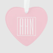 Monogramme initial | Blanc sur rose clair (dos)