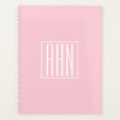 Monogramme initial | Blanc sur rose clair (Devant)