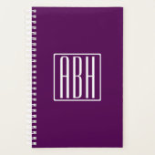 Monogramme initial | Blanc Sur Violet Profond (Devant)