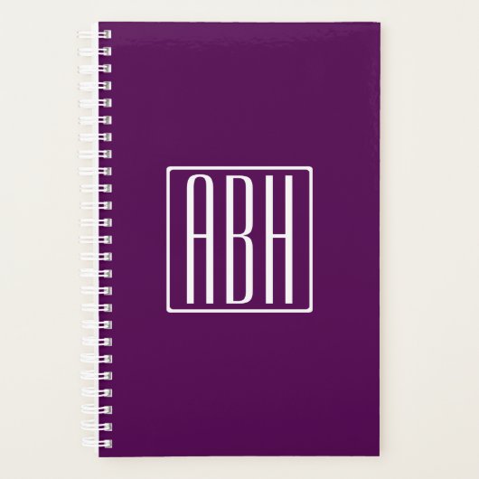 Monogramme initial | Blanc Sur Violet Profond (Devant)