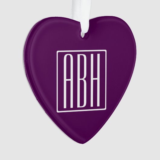 Monogramme initial | Blanc Sur Violet Profond (devant)