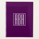 Monogramme initial | Blanc Sur Violet Profond<br><div class="desc">Moderne et optimiste.</div>