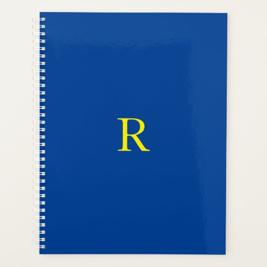 Monogramme initial bleu jaune couleur brillant 202 (Devant)