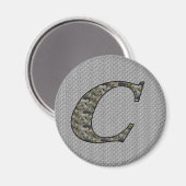 Monogramme initial C Hydrangea Magnet floral (Recto/Verso)