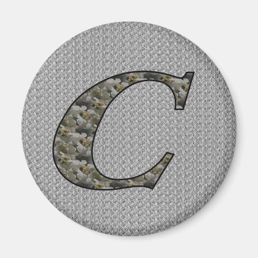 Monogramme initial C Hydrangea Magnet floral (Devant)