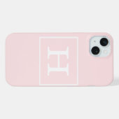 Monogramme Initial Cadre Rose Clair Blanc (Verso Horizontal)