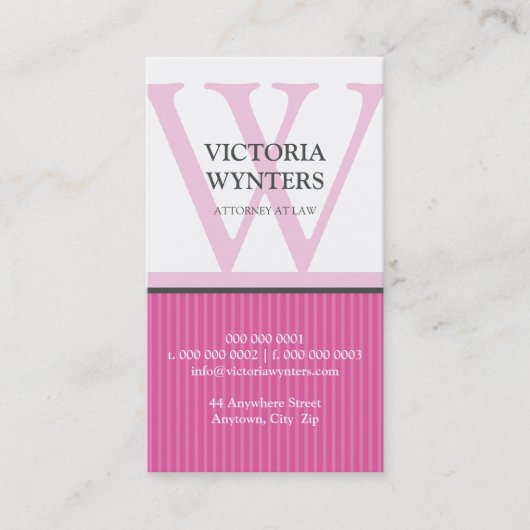 monogramme initial carte de visite moderne (Devant)