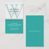 monogramme initial carte de visite moderne (Devant / Derrière)