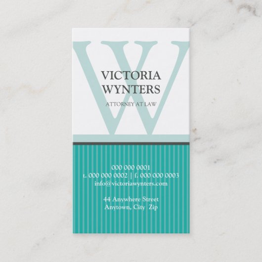 monogramme initial carte de visite moderne (Devant)