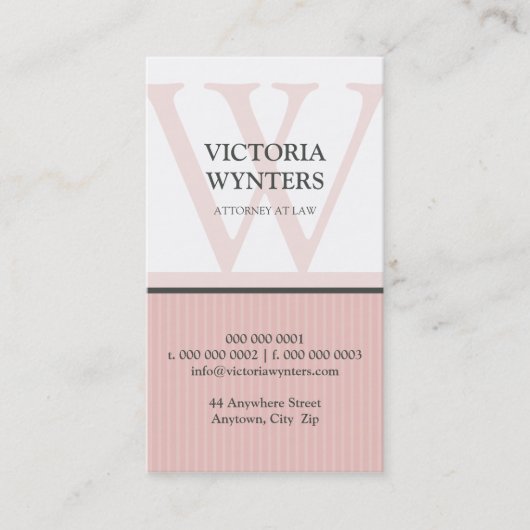 monogramme initial carte de visite moderne (Devant)