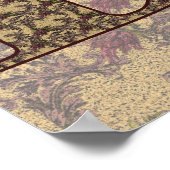 Monogramme Initial D Élégant Poster Floral (Coin)