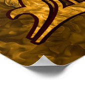 Monogramme Initial D Gold Peony Poster Floral (Coin)