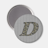 Monogramme Initial D Hydrangea Magnet floral (Recto/Verso)